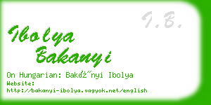 ibolya bakanyi business card